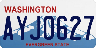WA license plate AYJ0627