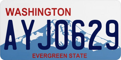 WA license plate AYJ0629