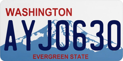 WA license plate AYJ0630