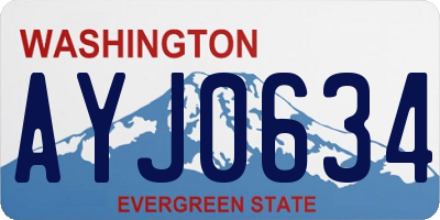 WA license plate AYJ0634