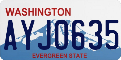 WA license plate AYJ0635