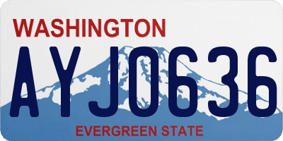 WA license plate AYJ0636