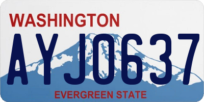 WA license plate AYJ0637