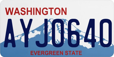 WA license plate AYJ0640