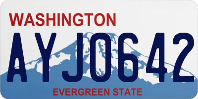 WA license plate AYJ0642