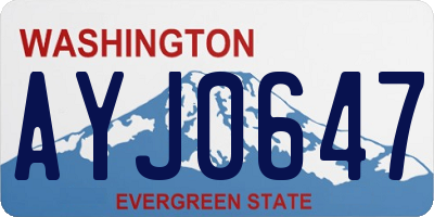 WA license plate AYJ0647