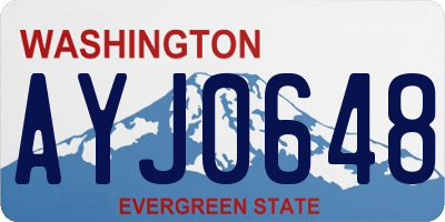 WA license plate AYJ0648