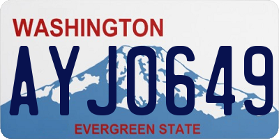 WA license plate AYJ0649