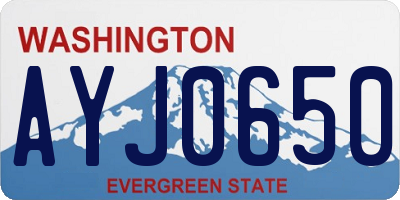 WA license plate AYJ0650