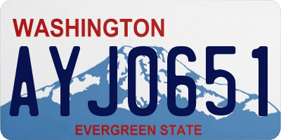 WA license plate AYJ0651
