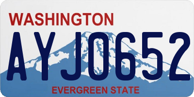 WA license plate AYJ0652