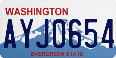 WA license plate AYJ0654