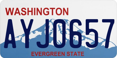 WA license plate AYJ0657