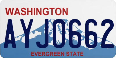 WA license plate AYJ0662