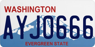 WA license plate AYJ0666