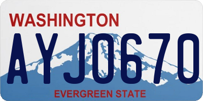 WA license plate AYJ0670