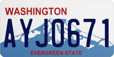 WA license plate AYJ0671