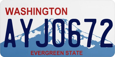 WA license plate AYJ0672