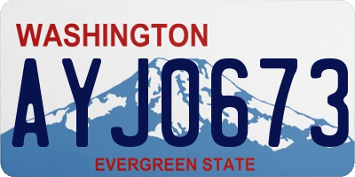 WA license plate AYJ0673