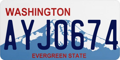 WA license plate AYJ0674