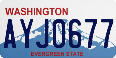 WA license plate AYJ0677