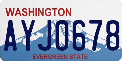 WA license plate AYJ0678