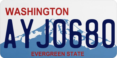WA license plate AYJ0680