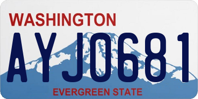 WA license plate AYJ0681