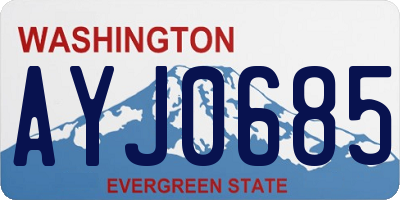 WA license plate AYJ0685