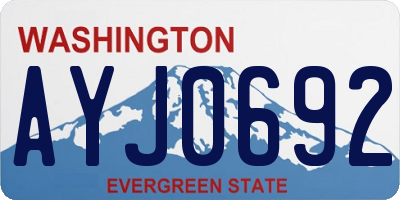 WA license plate AYJ0692