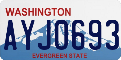 WA license plate AYJ0693