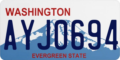 WA license plate AYJ0694