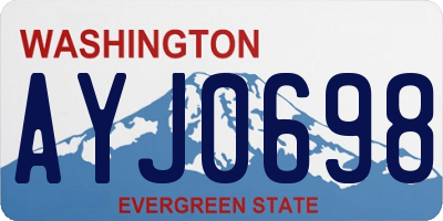 WA license plate AYJ0698