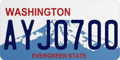 WA license plate AYJ0700