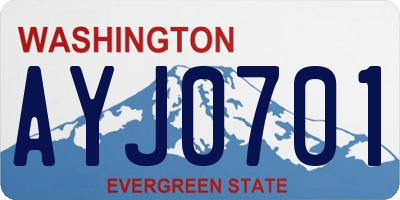 WA license plate AYJ0701