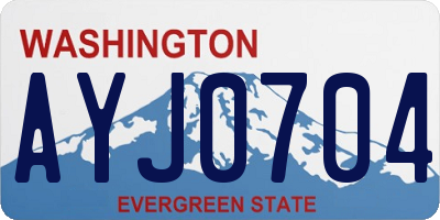 WA license plate AYJ0704