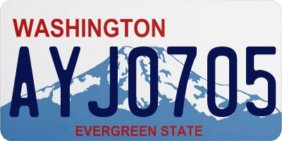 WA license plate AYJ0705