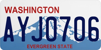 WA license plate AYJ0706