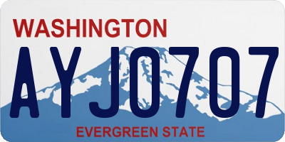 WA license plate AYJ0707