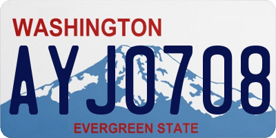 WA license plate AYJ0708