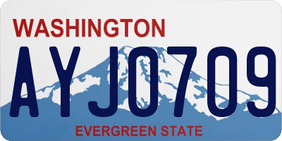 WA license plate AYJ0709