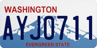 WA license plate AYJ0711