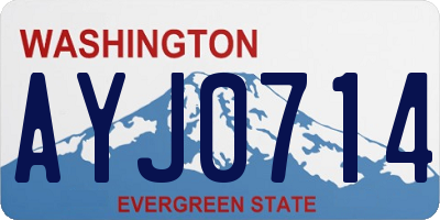 WA license plate AYJ0714