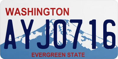 WA license plate AYJ0716