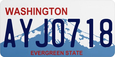 WA license plate AYJ0718