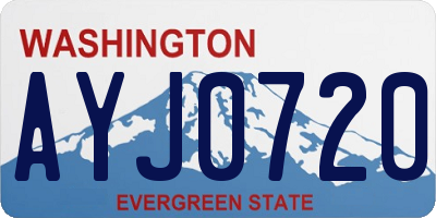 WA license plate AYJ0720