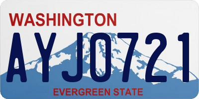 WA license plate AYJ0721