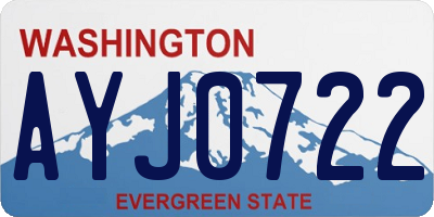 WA license plate AYJ0722