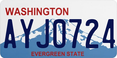 WA license plate AYJ0724