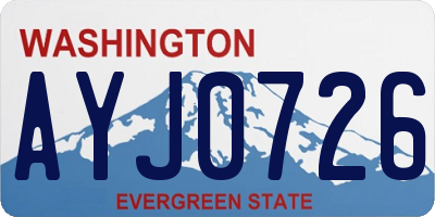 WA license plate AYJ0726